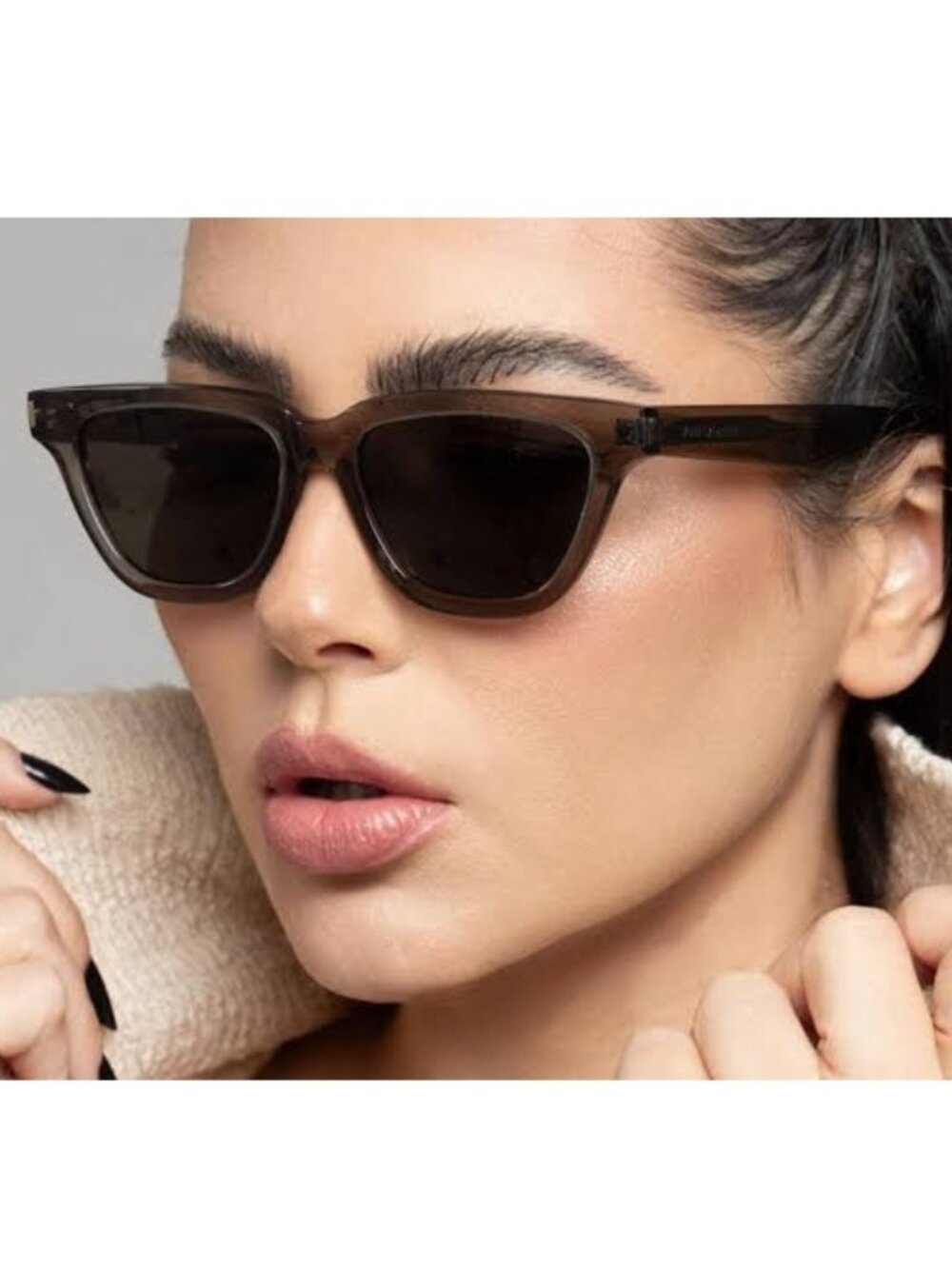 New Saint Laurent Sunglasses SL462 SULPI 020 Brown Grey Eyewear - Picture 5 of 12